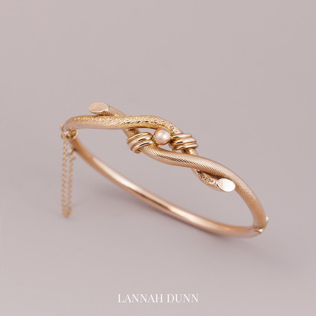 Antique Lover's Knot Rosey Gold Bangle