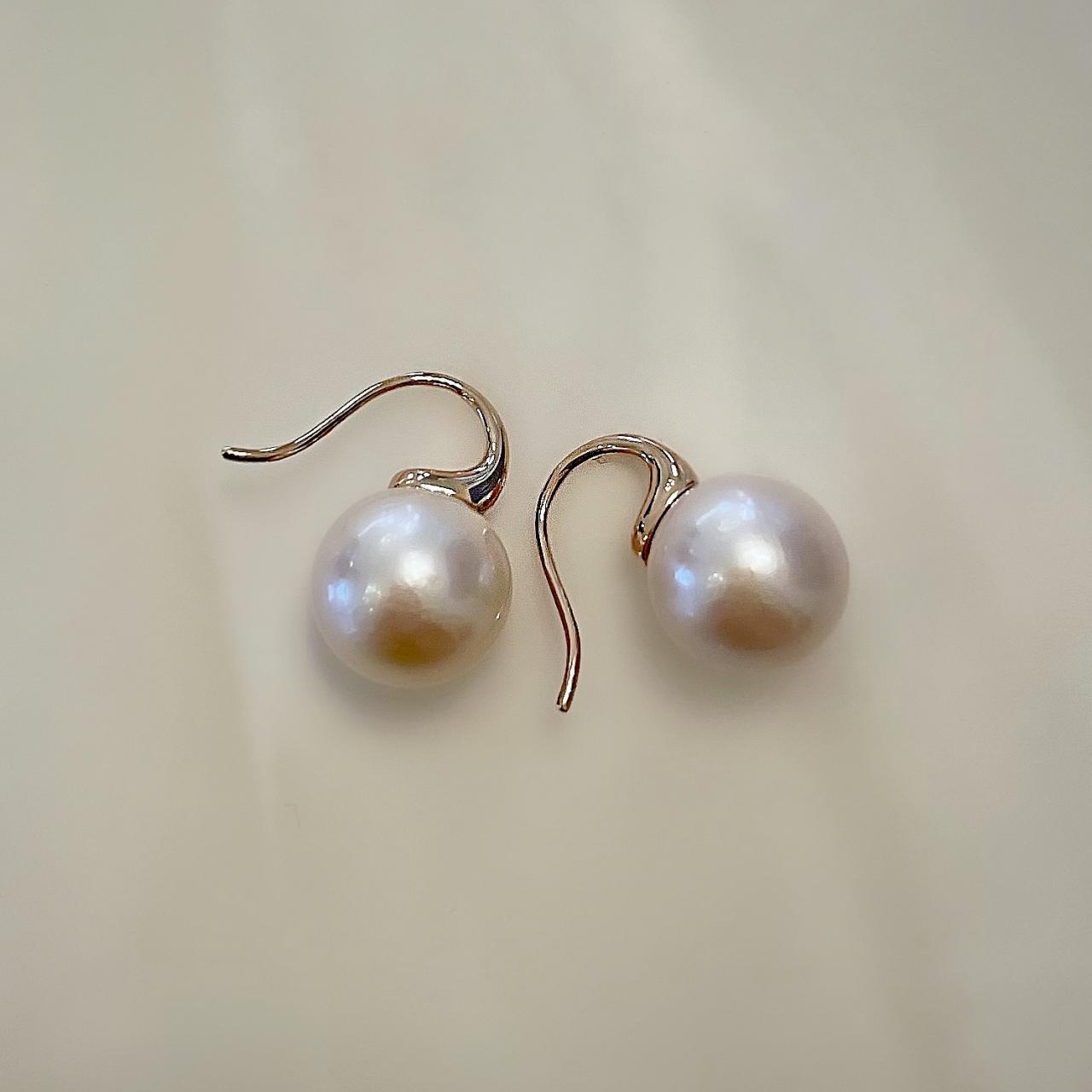 Pearl Rose Gold Drop Earrings