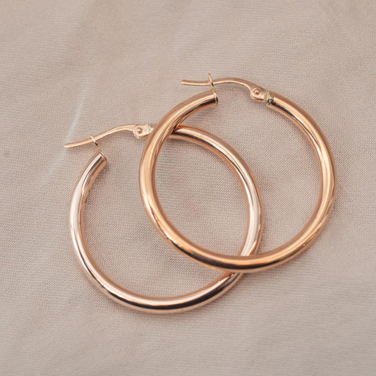 Medium 25mm rose gold classic hoops Medium 25mm rose gold classic hoops