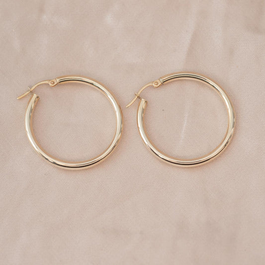 Medium 25mm yellow gold classic hoops Medium 25mm yellow gold classic hoops