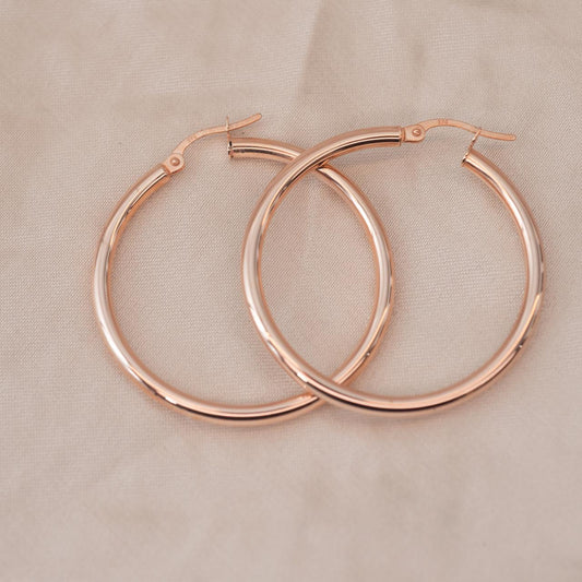 Large 30mm rose gold classic hoops Large 30mm rose gold classic hoops