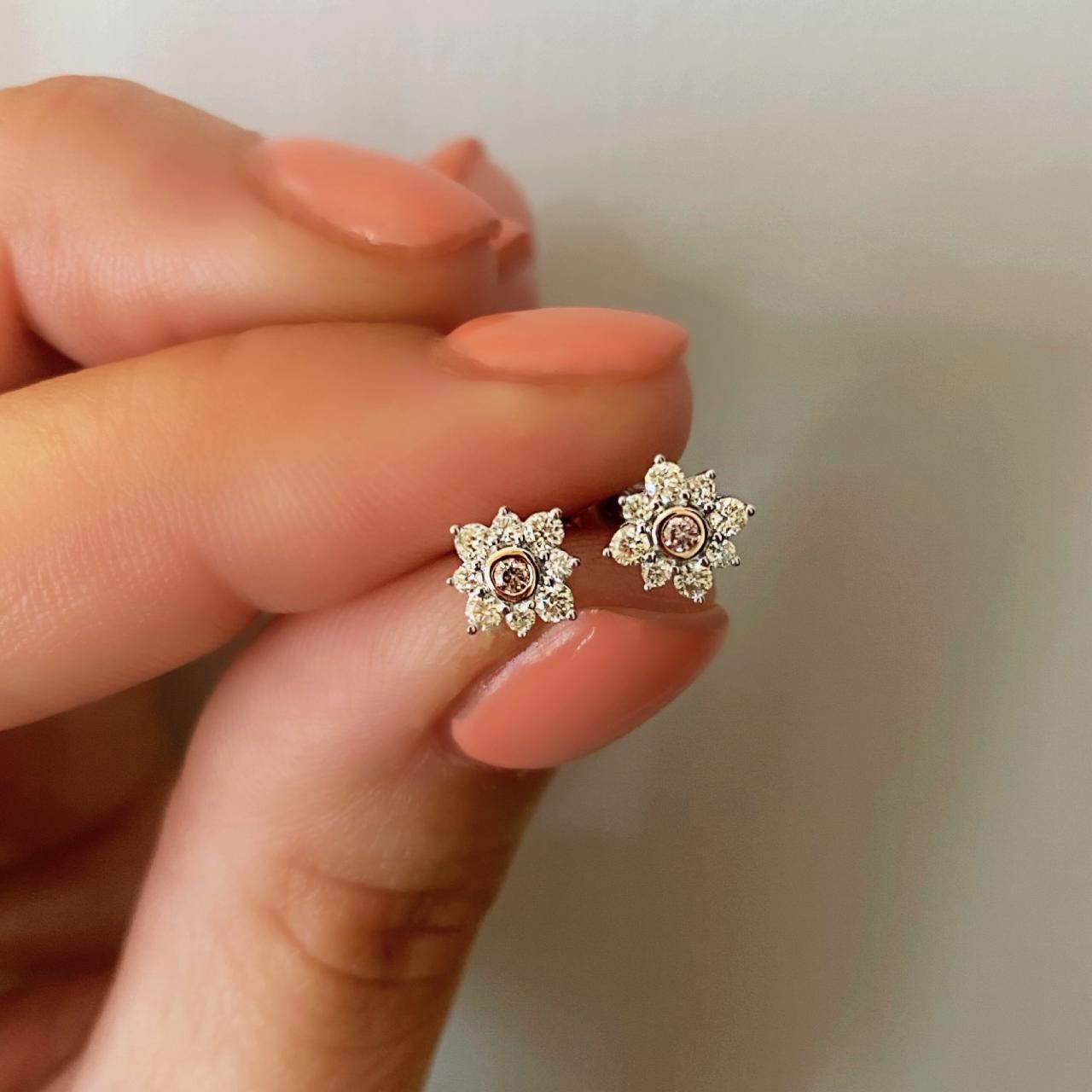 Australian Pink Diamond snowflake earrings