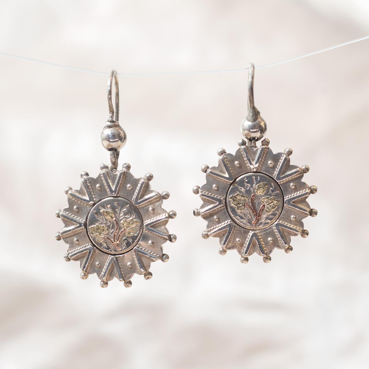 Antique silver drop earrings