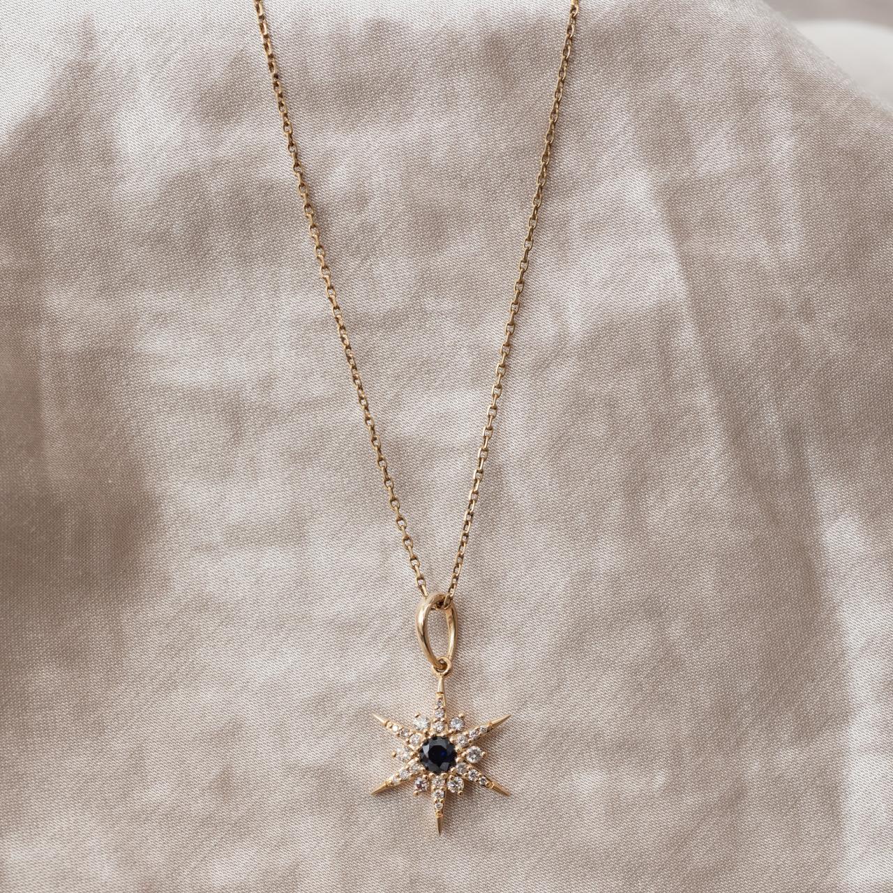 Lucette Sapphire & Diamond Celestial Star Pendant