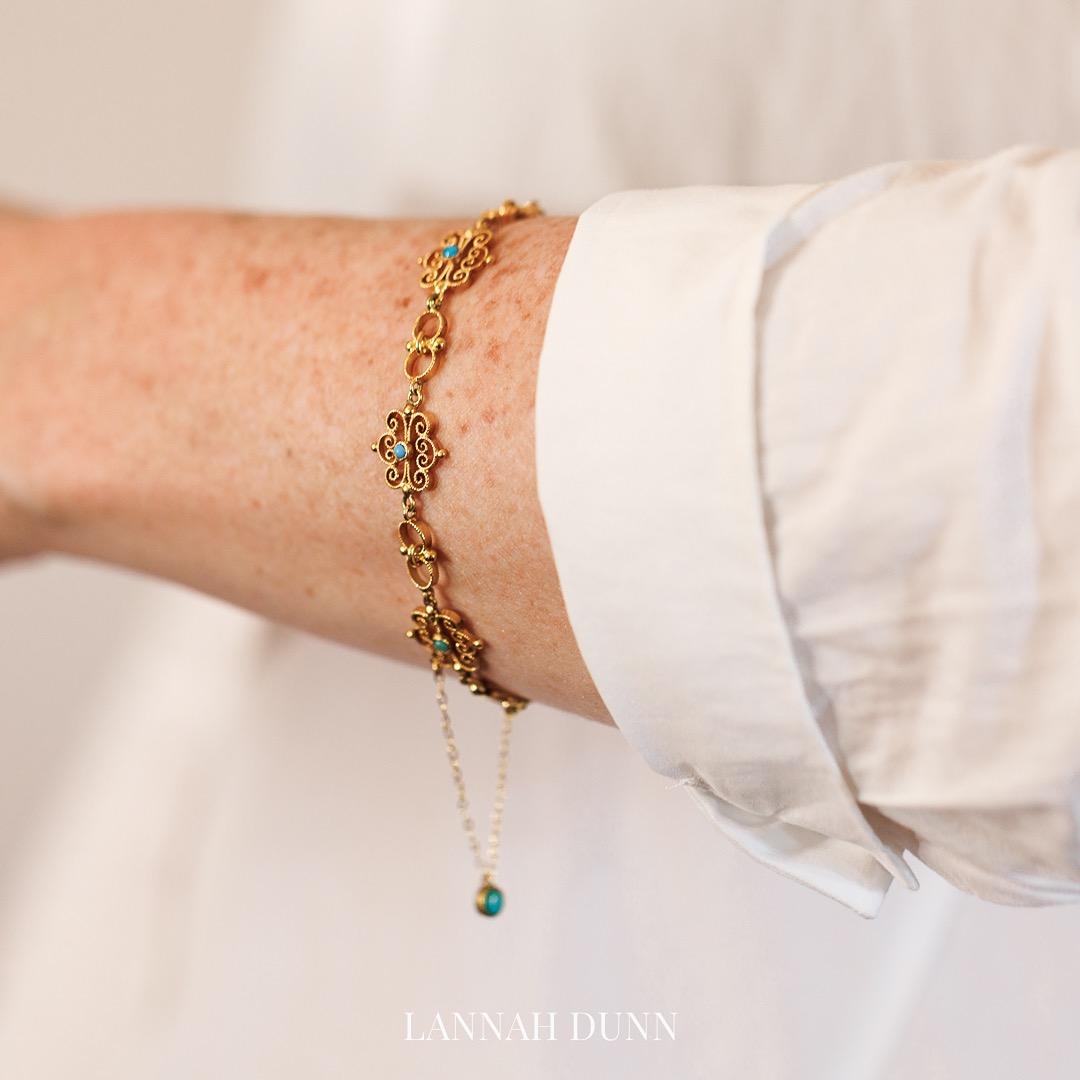 Filigree turquoise antique bracelet