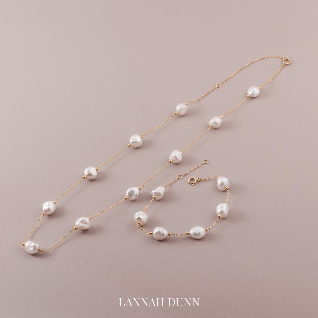 LD dainty Keshi pearl spacer necklace