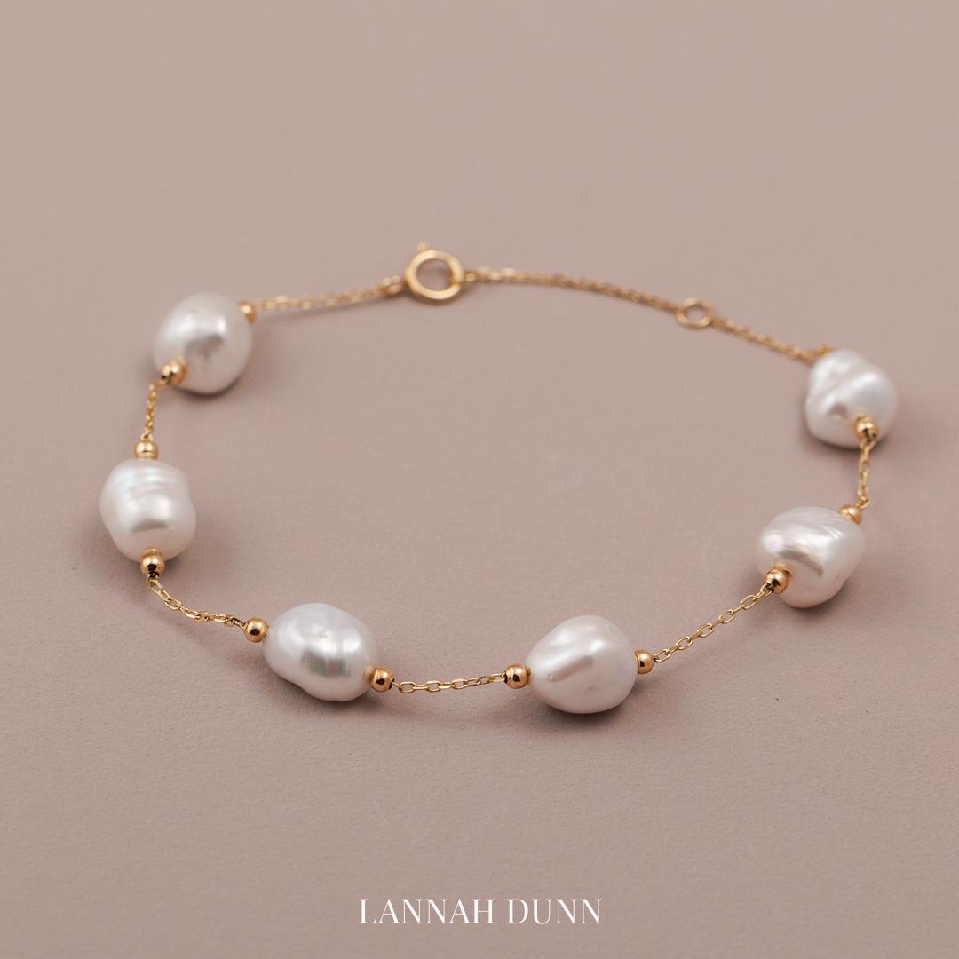 LD Dainty Keshi pearl spacer bracelet