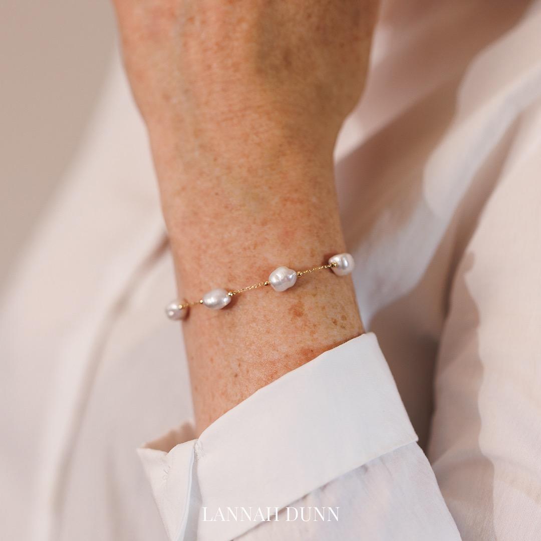 LD Dainty Keshi pearl spacer bracelet