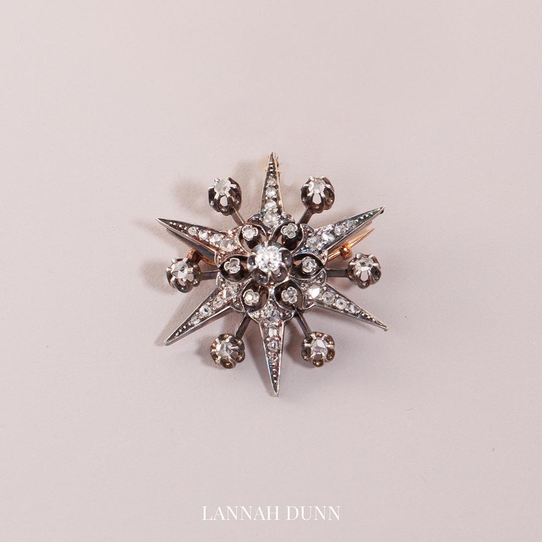 Antique French diamond set star