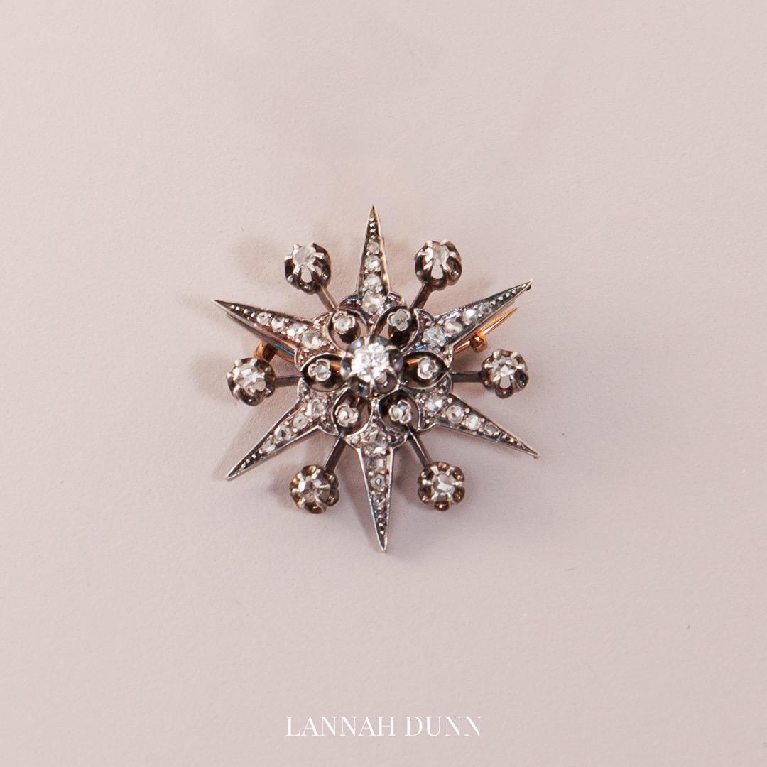 Antique French diamond set star