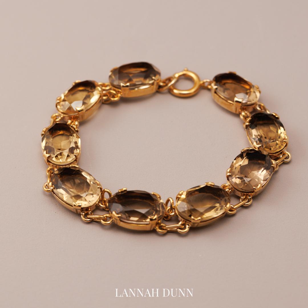 Antique chunky Citrine line bracelet