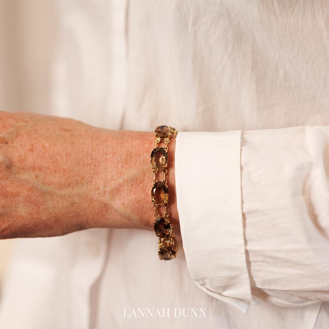 Antique chunky Citrine line bracelet