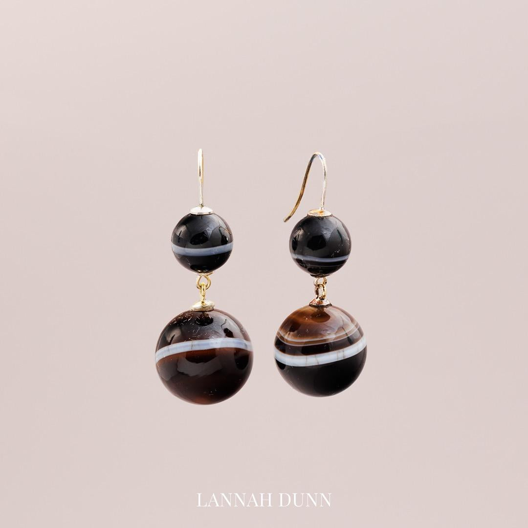 Vintage agate drop earrings