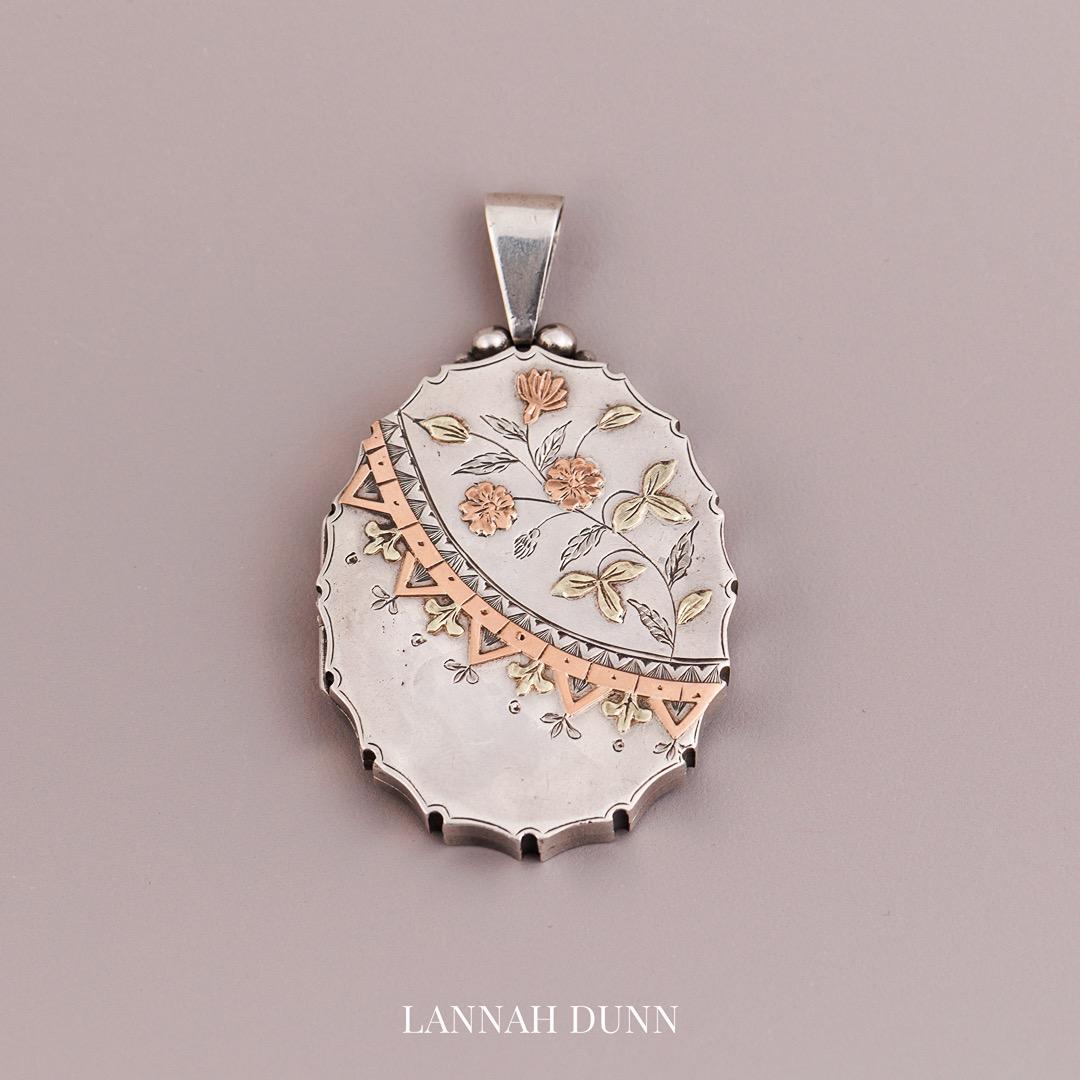 Antique silver and gold English Locket c.1880