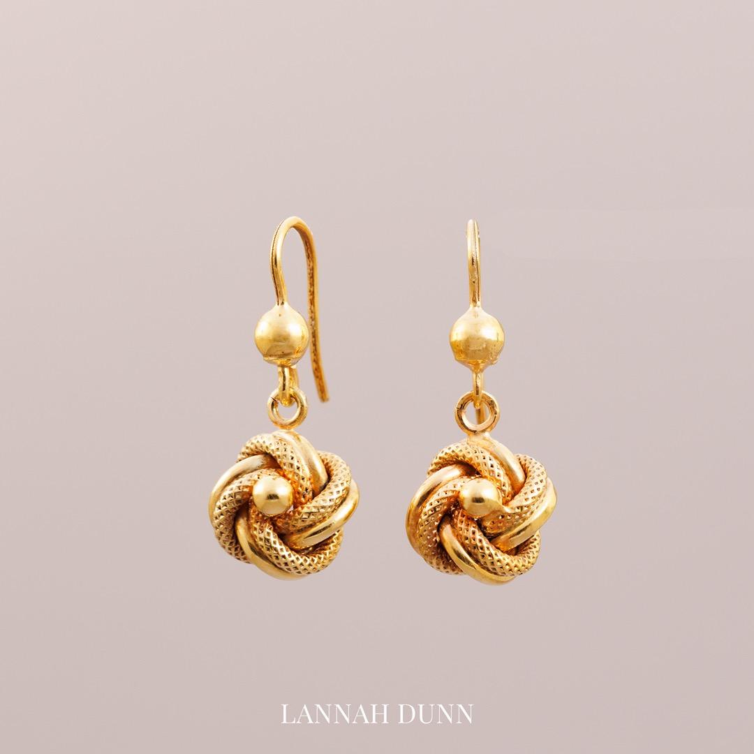 Textured knot drop Antique earrings