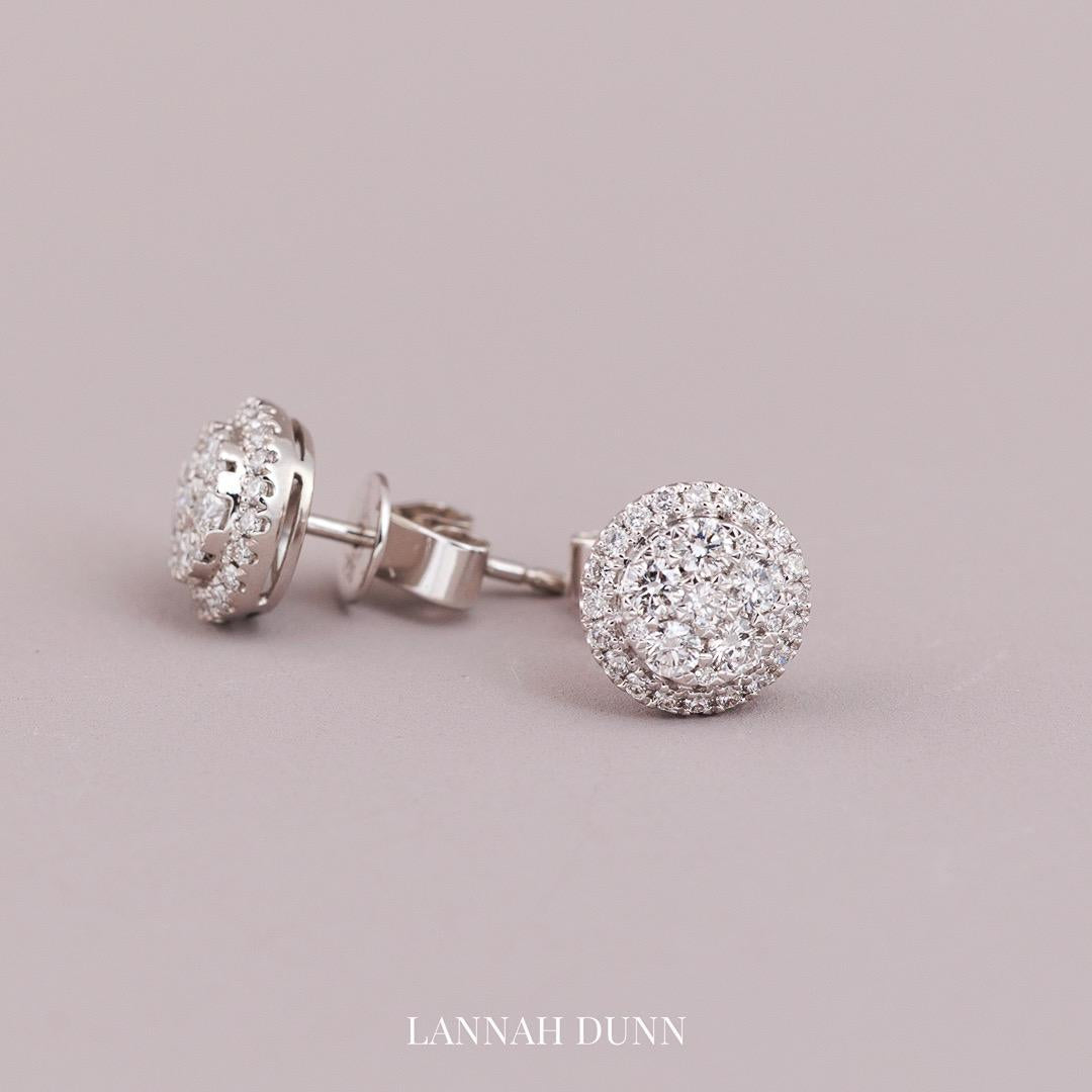18ct white gold natural white diamond cluster stud earring Lannah Dunn Brisbane 