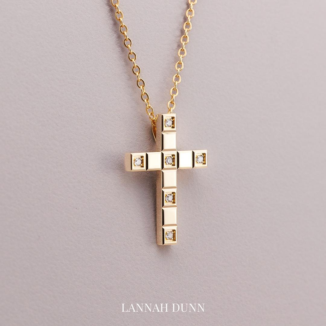 Diamond set cross pendant