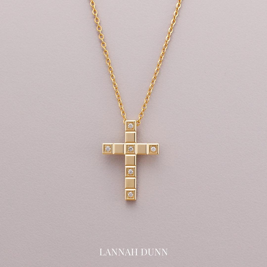 Diamond set cross pendant
