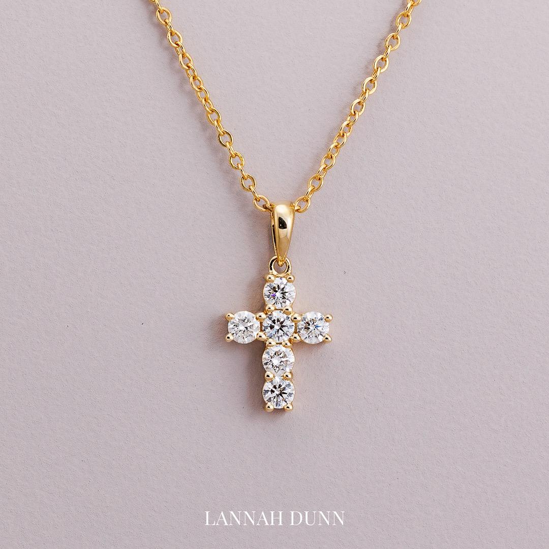 Diamond set chunky cross pendant