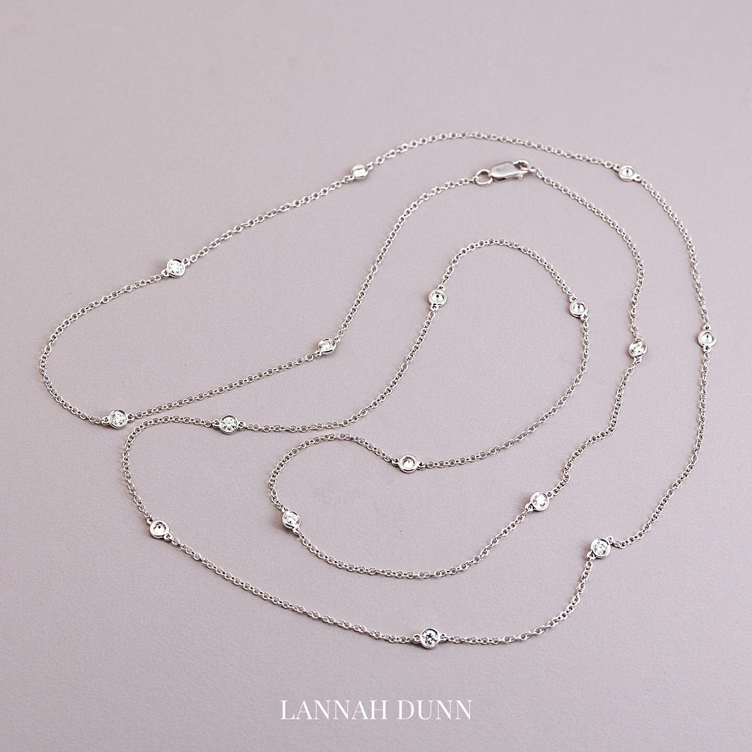 LD White gold diamond spacer chain