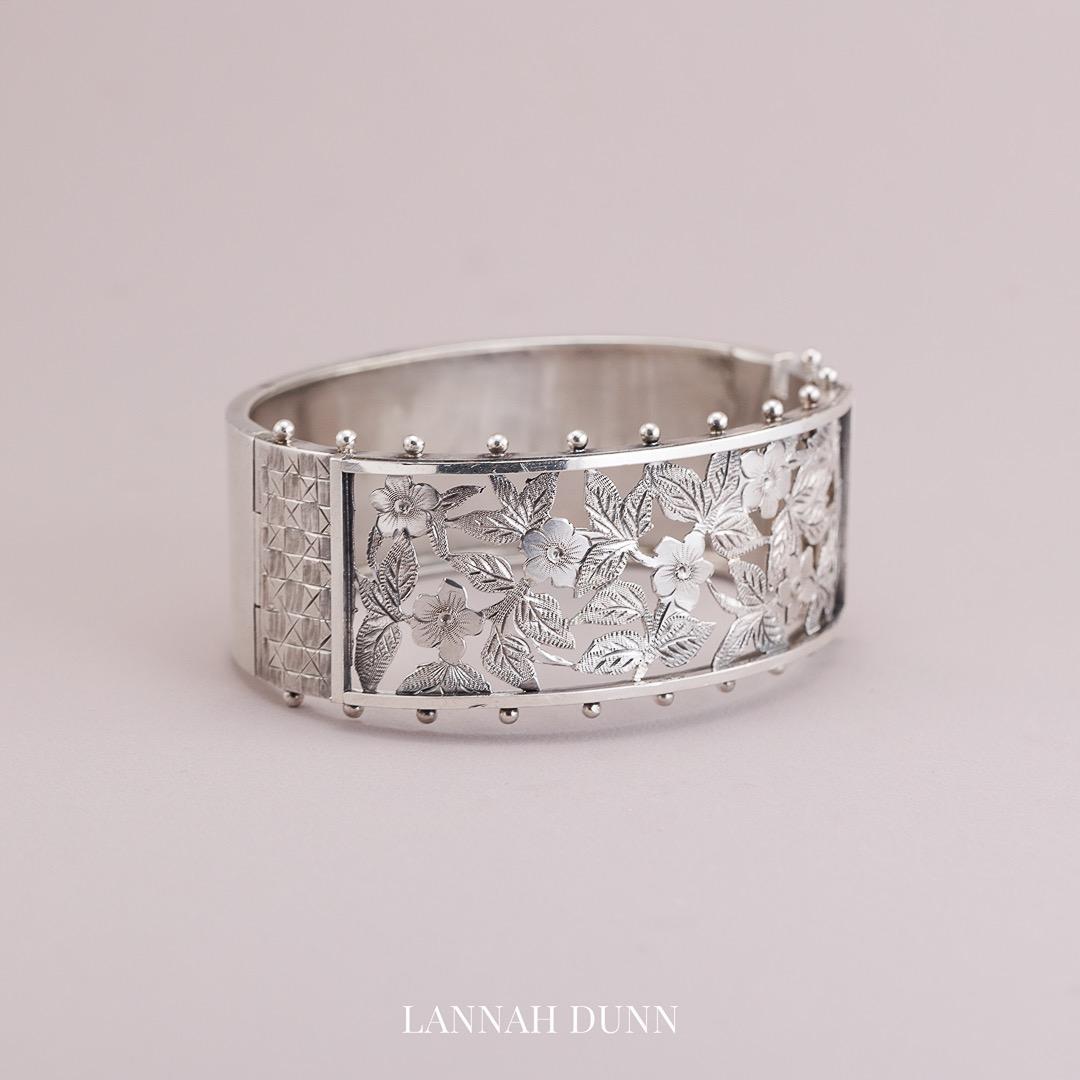 Antique silver Victorian bangle