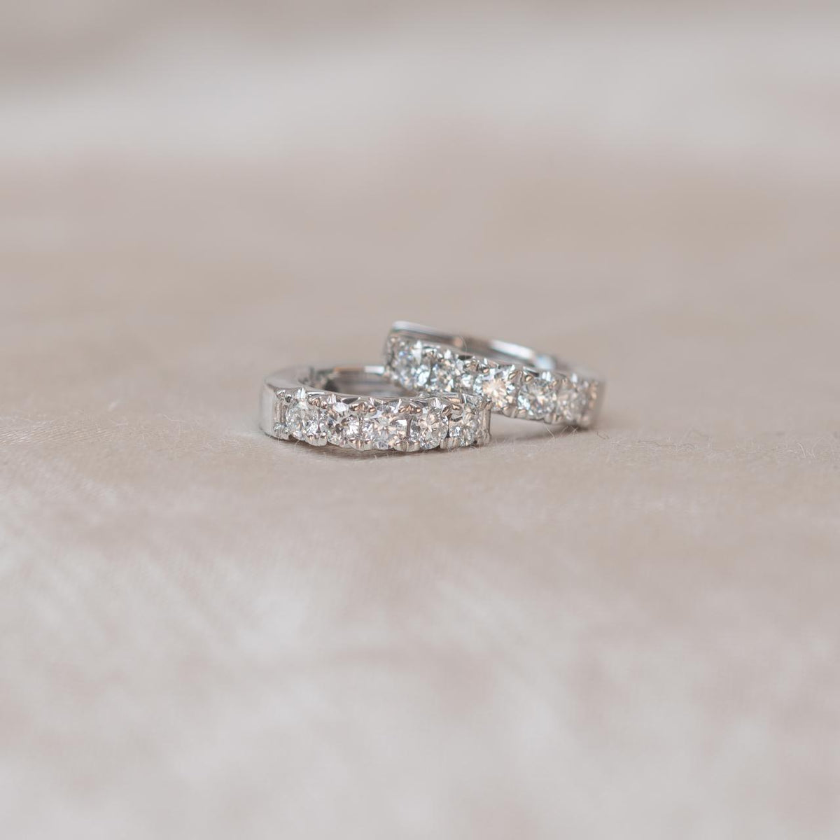 Natural Diamond 18ct White Gold Huggie Cuff Earrings