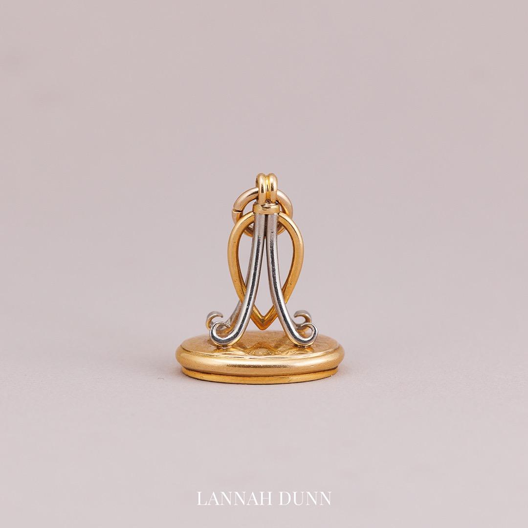 Platinum & Gold seal fob pendant