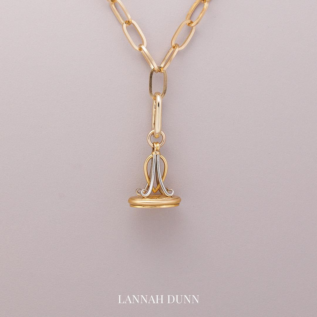 Platinum & Gold seal fob pendant