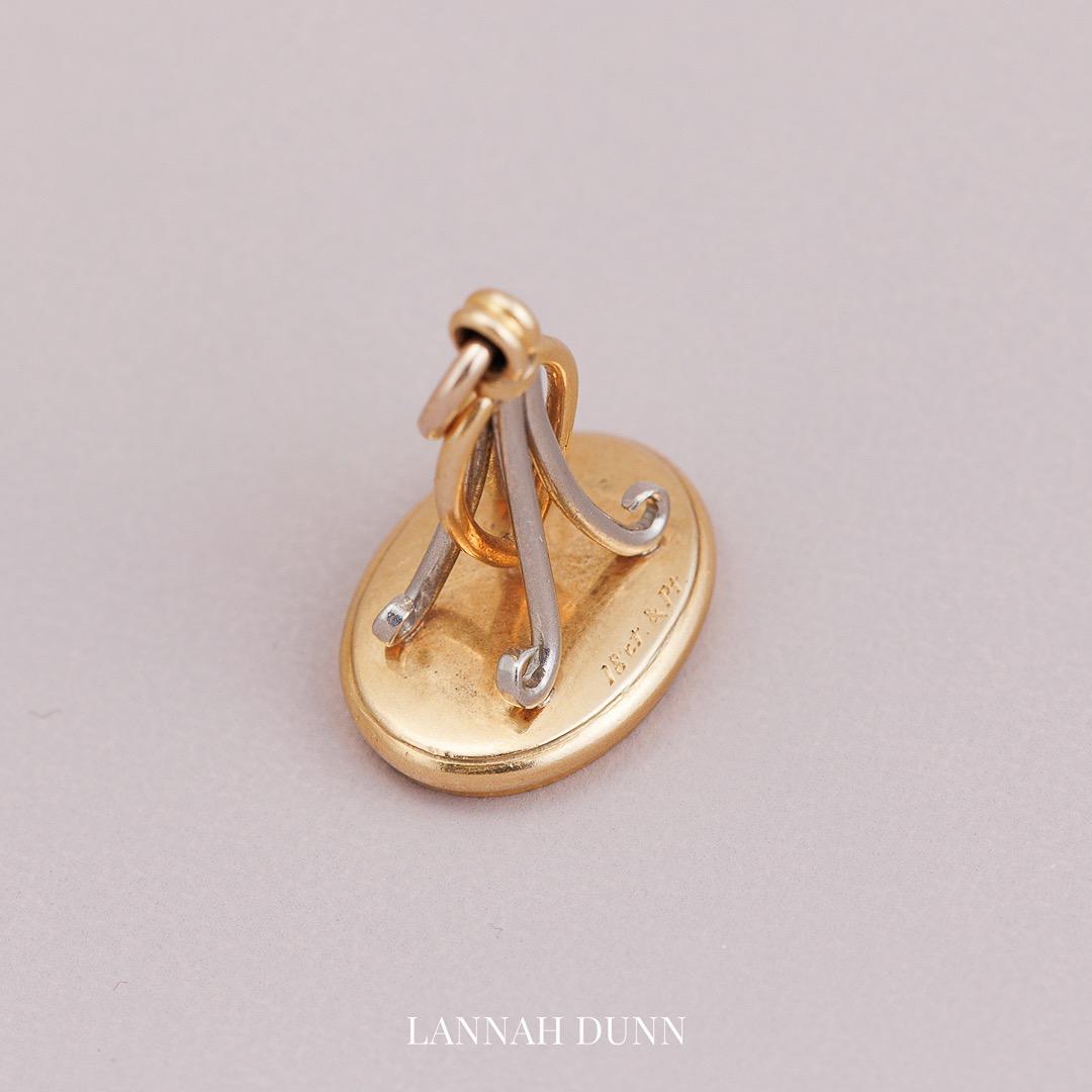 Platinum & Gold seal fob pendant