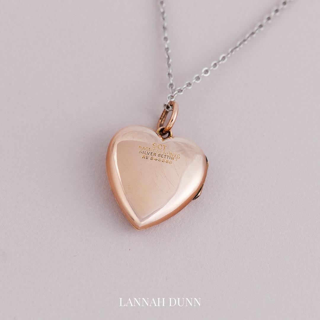 Antique English heart back & front locket
