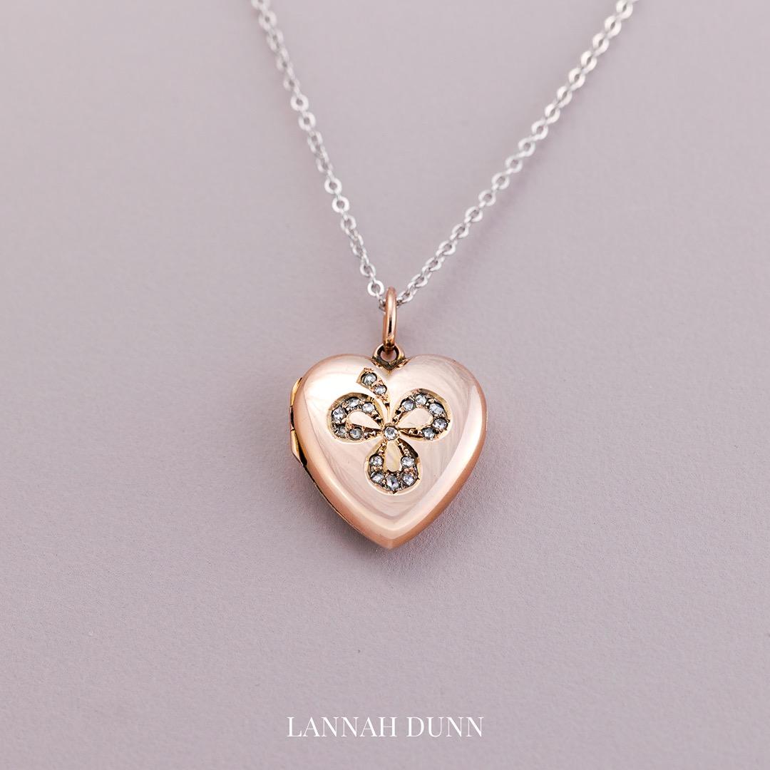 Antique English heart back & front locket