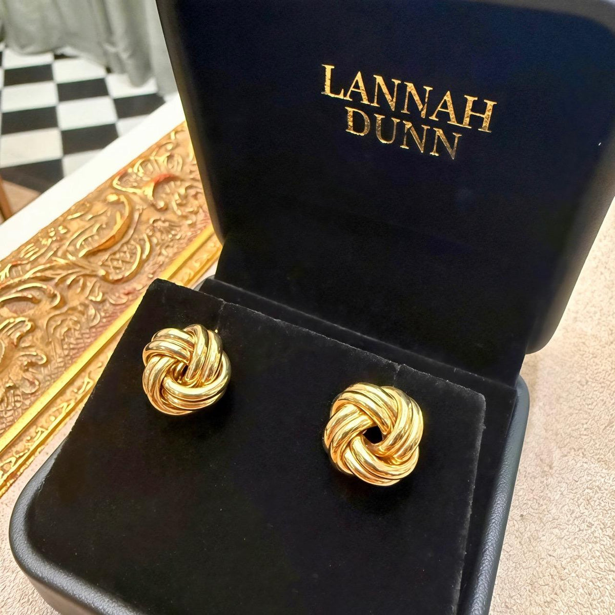 Yellow Lovers Knot Stud Earrings