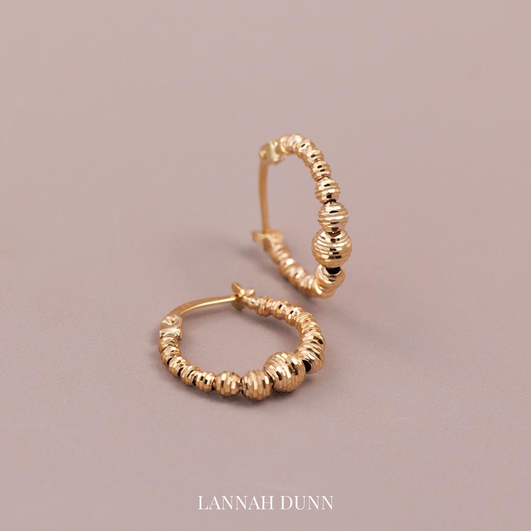 Sparkle ball hoop earrings