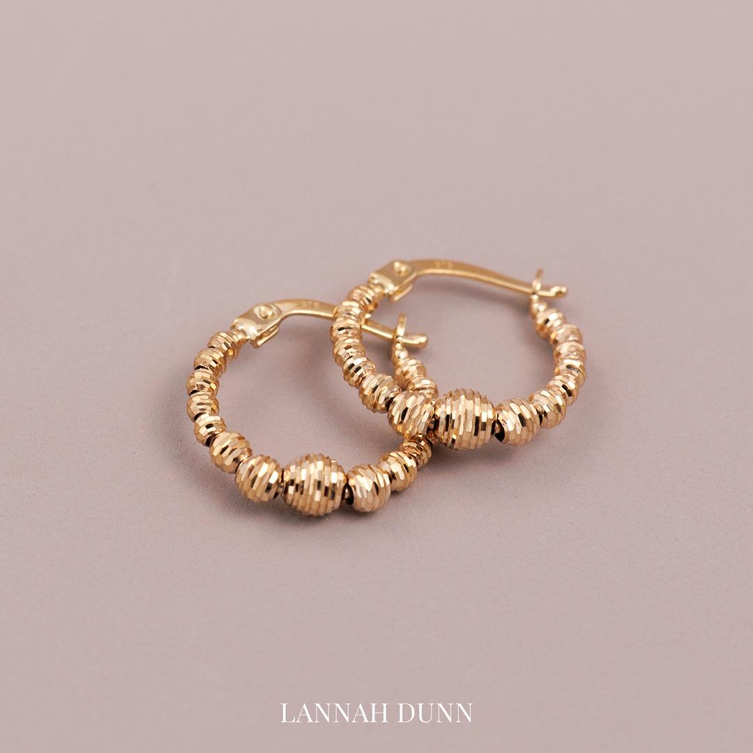 Sparkle ball hoop earrings
