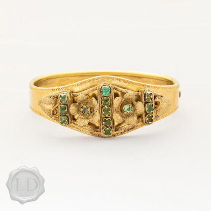 Antique emerald hinge bangle