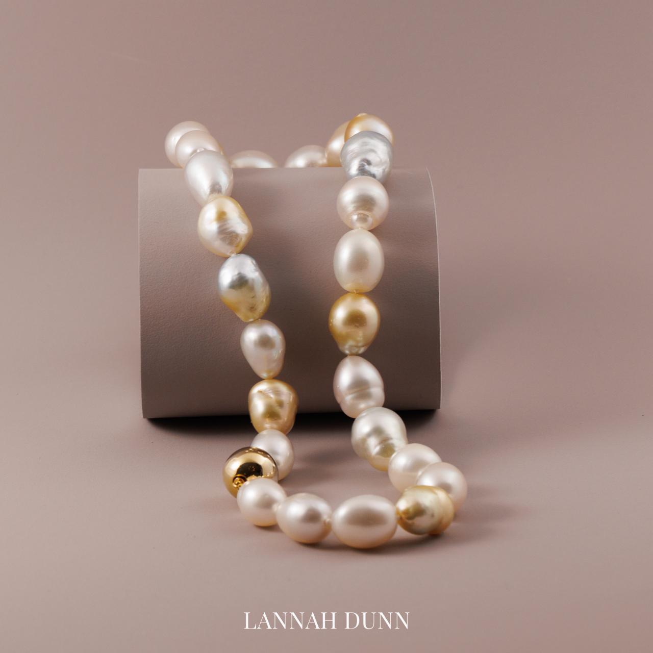 Large baroque strand necklace of South sea pearls