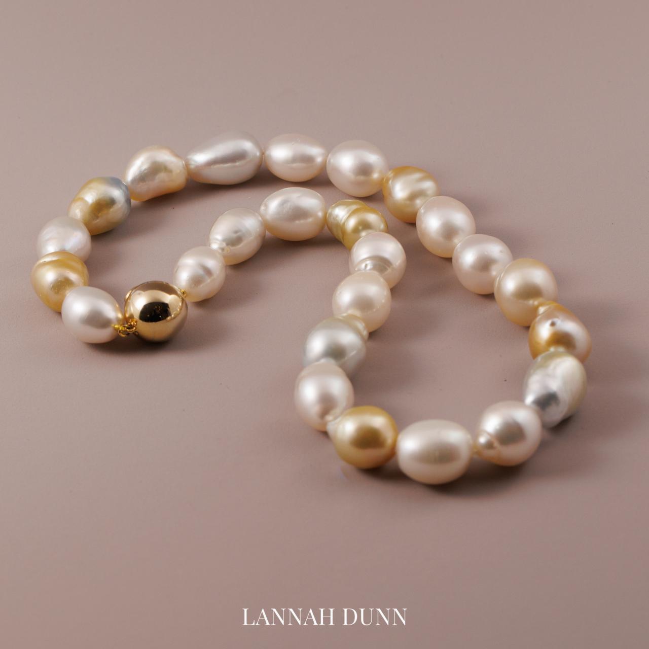 Large baroque strand necklace of South sea pearls