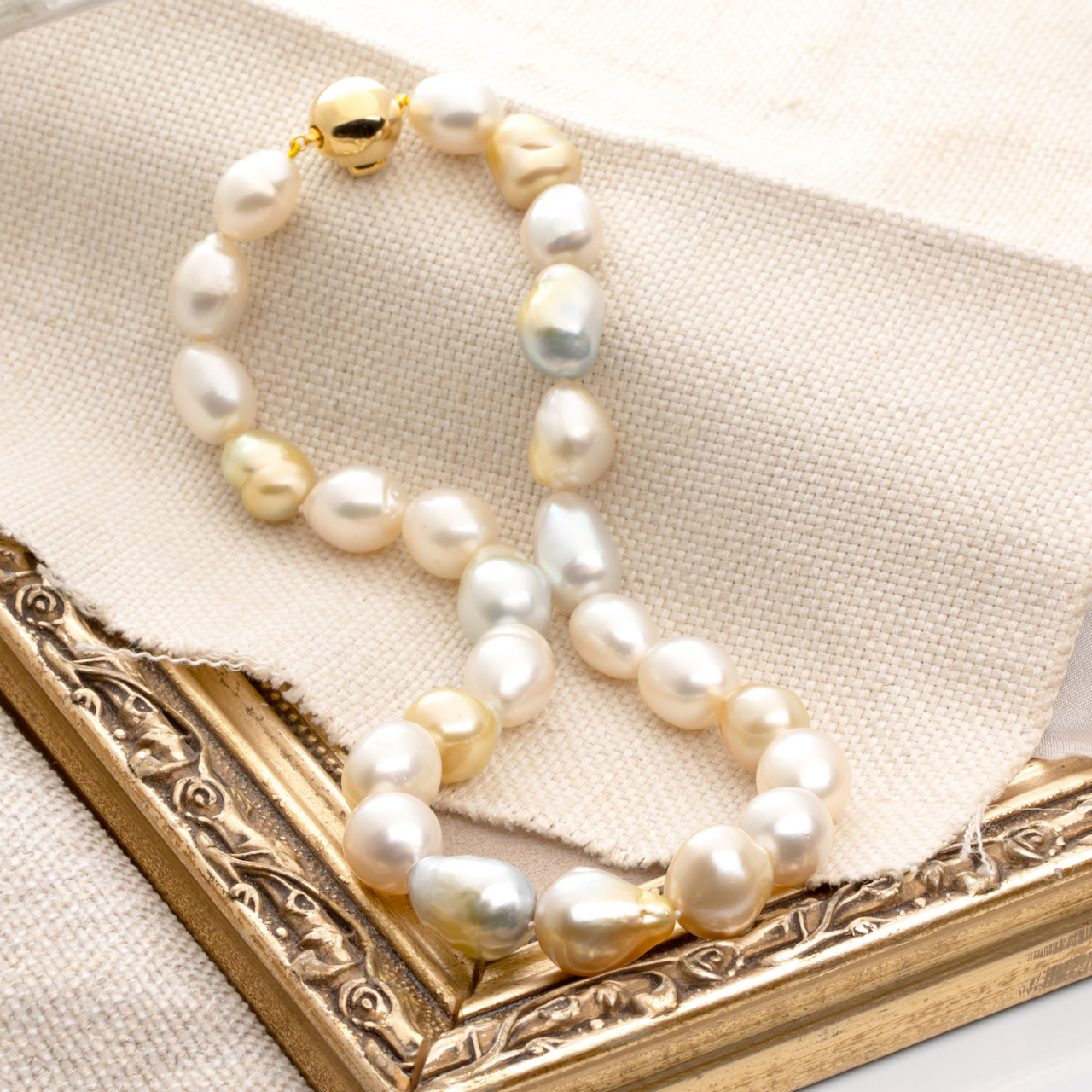 Large baroque strand necklace of South sea pearls