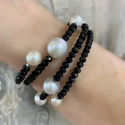 South Sea Pearl and spinel wrap bracelet