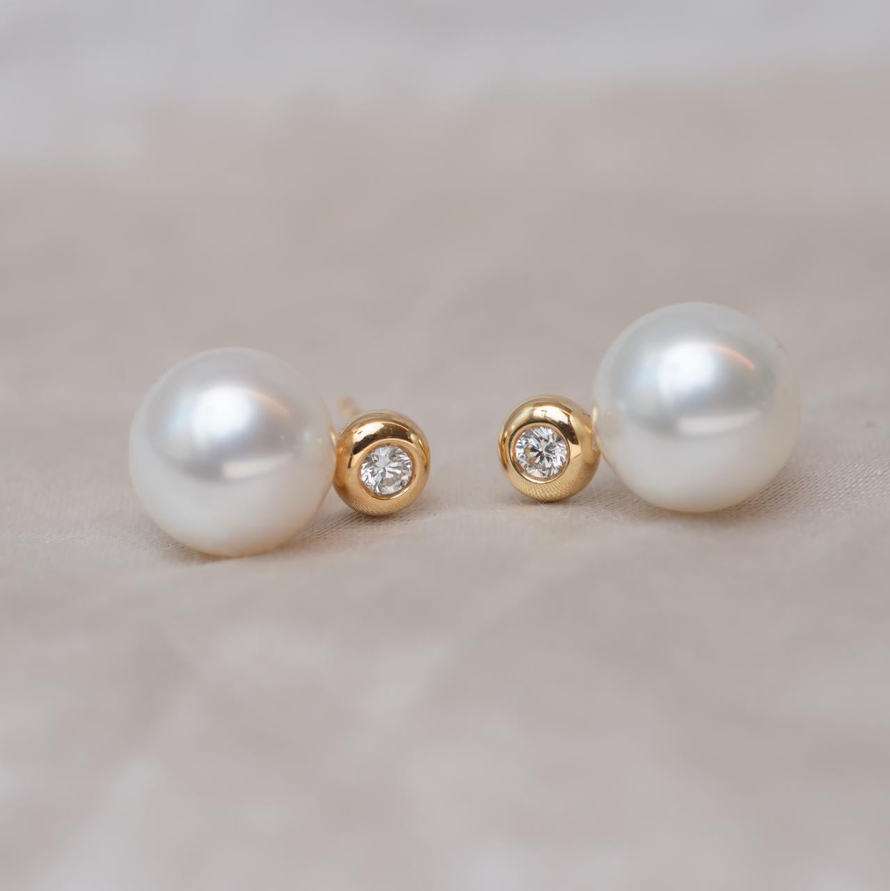 Australian South Sea Pearl & Diamond LD Royal Studs