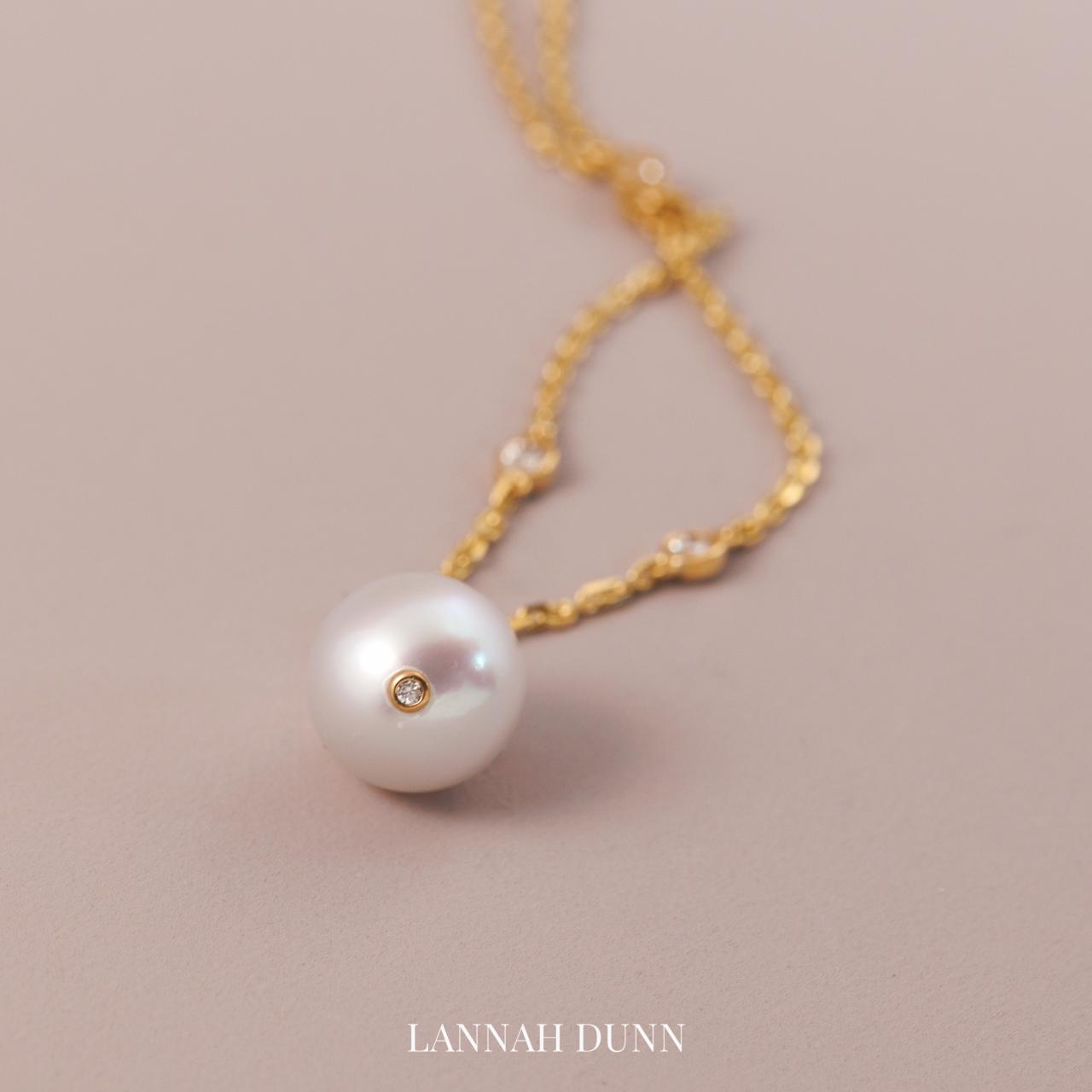 LD South Sea Pearl & Diamond swing pendant