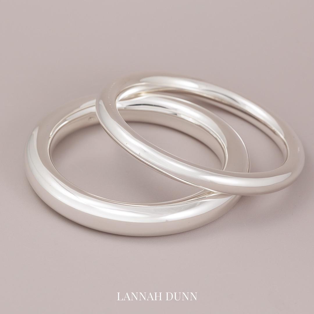 Sterling silver 8mm golf bangle, 65mm internal diameter