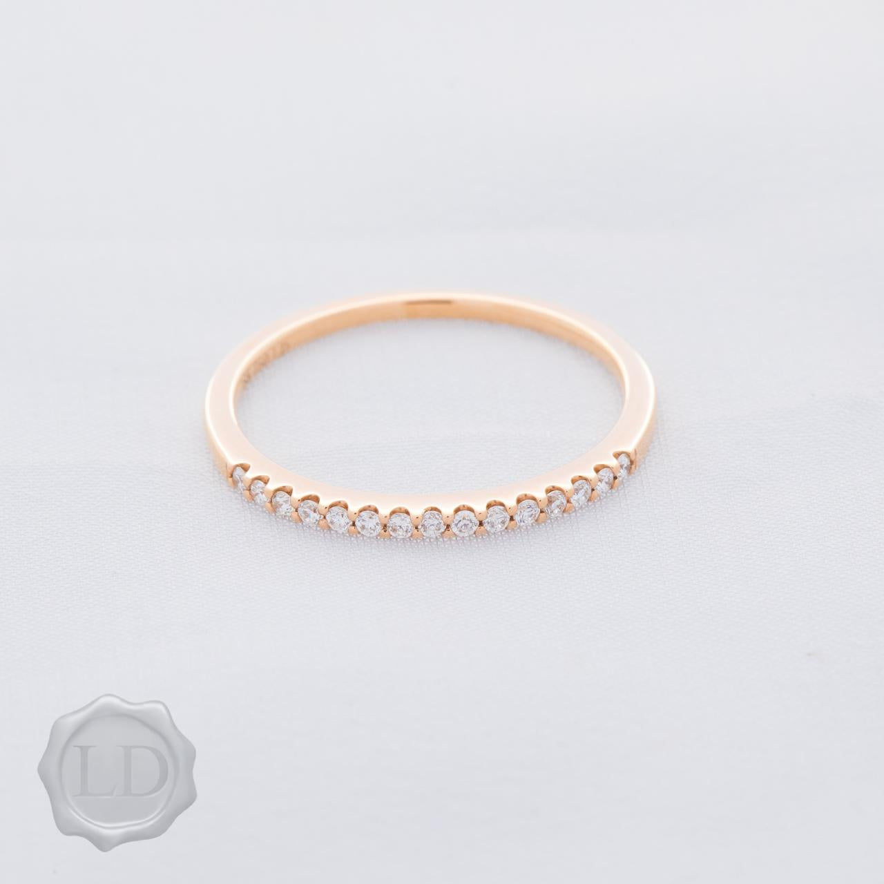 Dainty white Diamond and rose gold Band