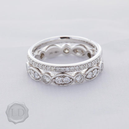 LD Classic diamond wedding ring in grain set white gold