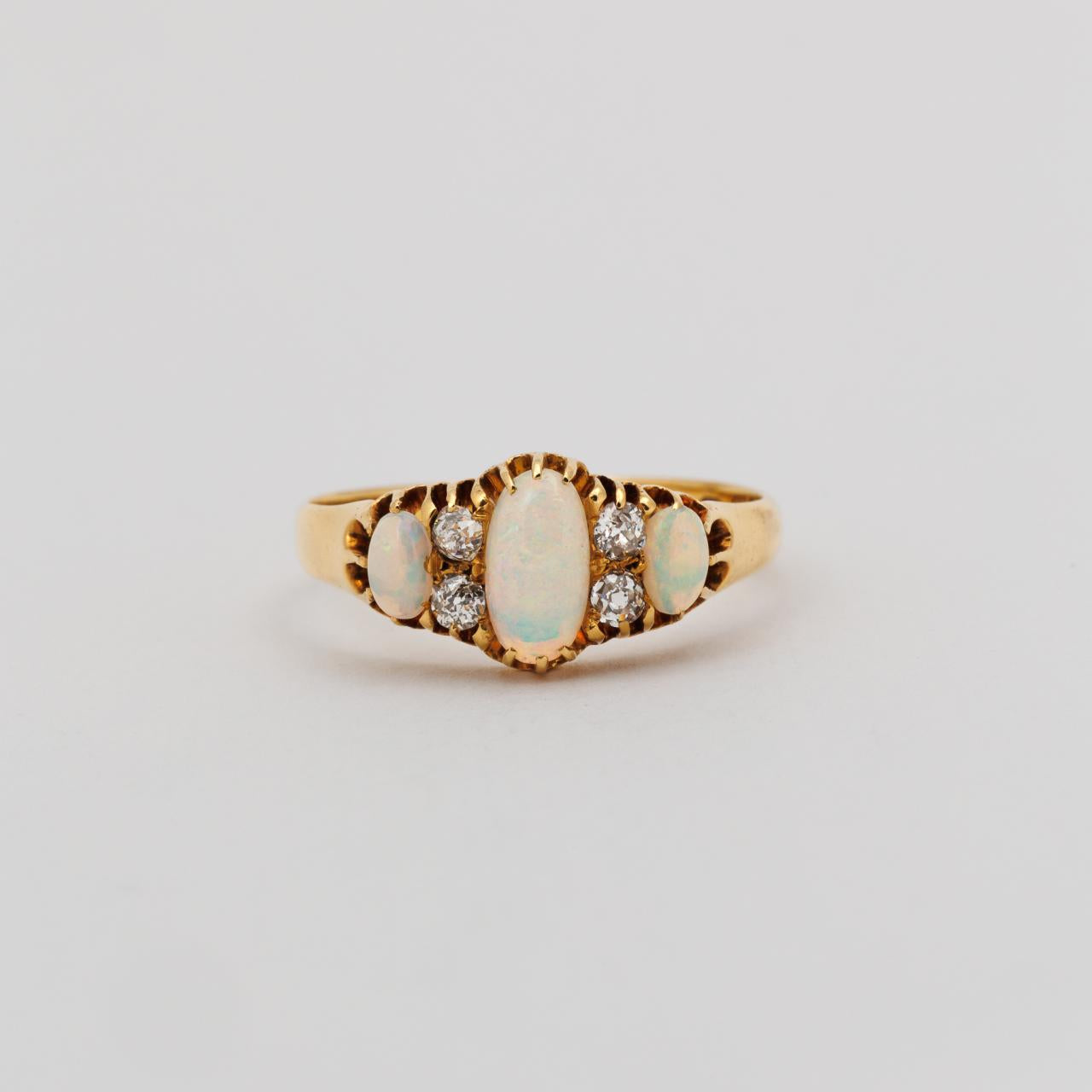 Antique opal & diamond ring