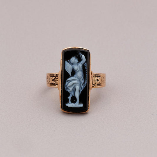 Ethereal Antique Victorian Rectangular Cameo Ring Ethereal Antique Victorian Rectangular Cameo Ring