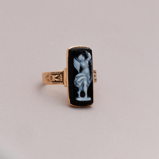 Ethereal Antique Victorian Rectangular Cameo Ring Ethereal Antique Victorian Rectangular Cameo Ring