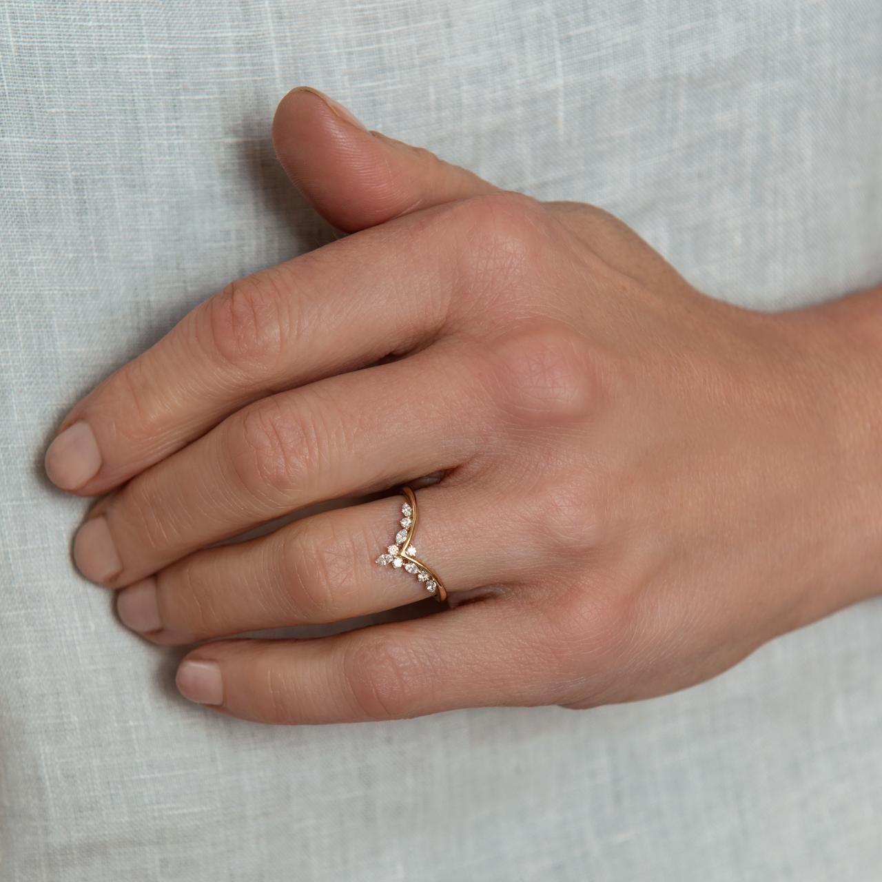The LD ‘Princess’ diamond huggie ring, yellow gold