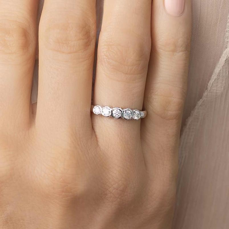 Diamond five stone eternity ring