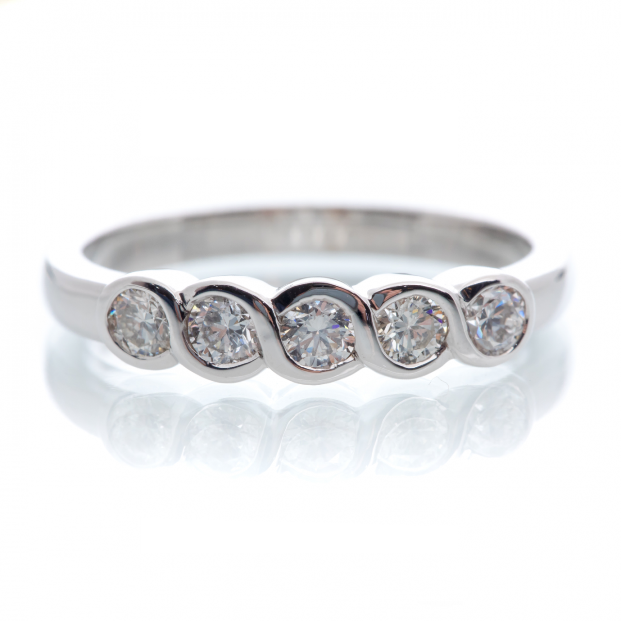 Diamond five stone eternity ring